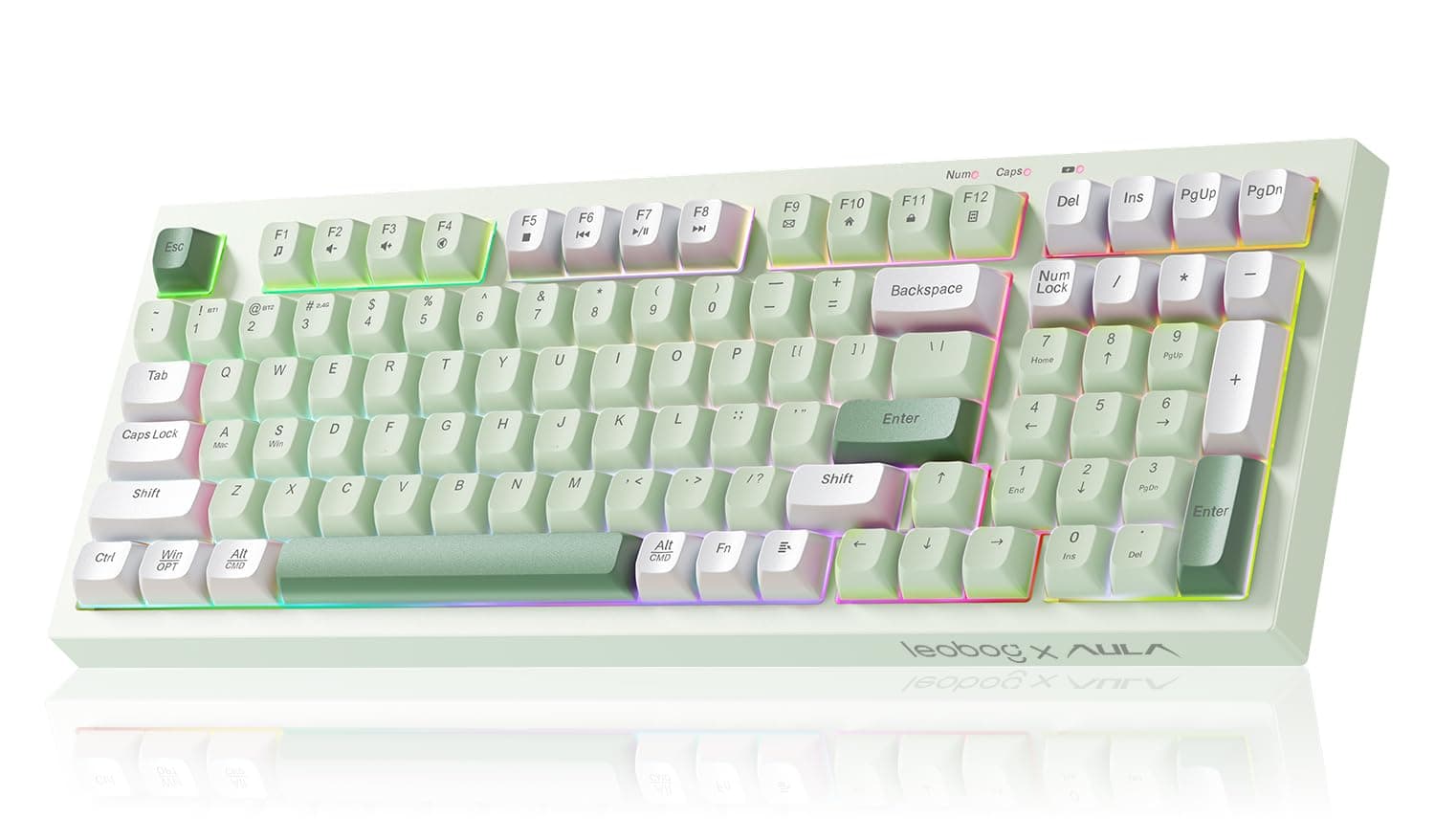 LEOBOG X Aula Wireless Keyboard Green Gaming Keyboard Creamy Silent